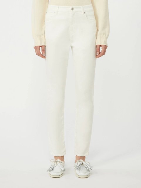 Білі брюки WEEKEND MAX MARA з еластичної бавовни: фото 2 - Invogue