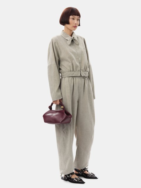 Бордовая сумка Ganni Bou маленькая: фото 4 - Invogue