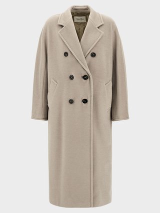 Серое пальто MAX MARA из смеси шерсти и кашемира: фото - Invogue