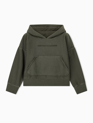 Темно-зеленая кофта Emporio Armani из хлопка: фото - Invogue