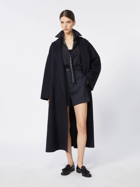 Темно-сині шорти MAX MARA з чистої бавовни: фото 1 - Invogue