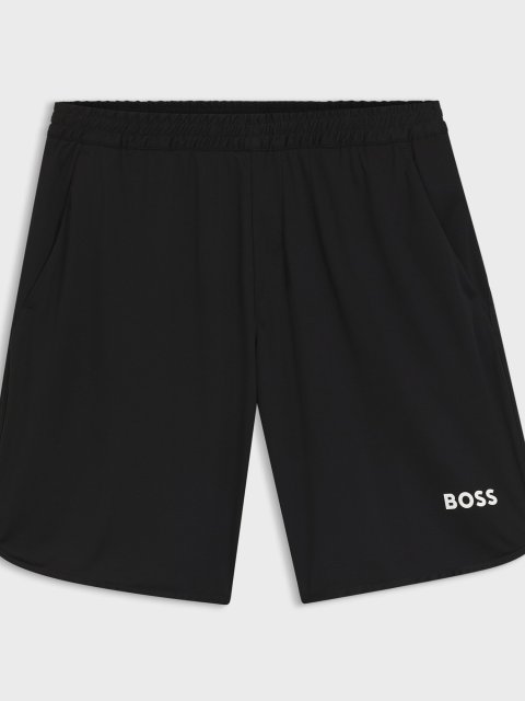 Чорні шорти BOSS з еластичної тканини: фото - Invogue