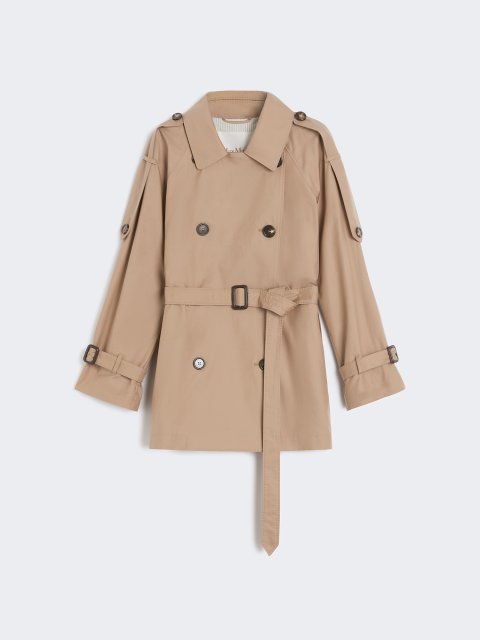 Темно-бежевий плащ MAX MARA двобортний: фото - Invogue