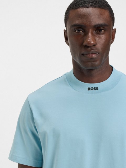 Синяя футболка BOSS из хлопка: фото 4 - Invogue