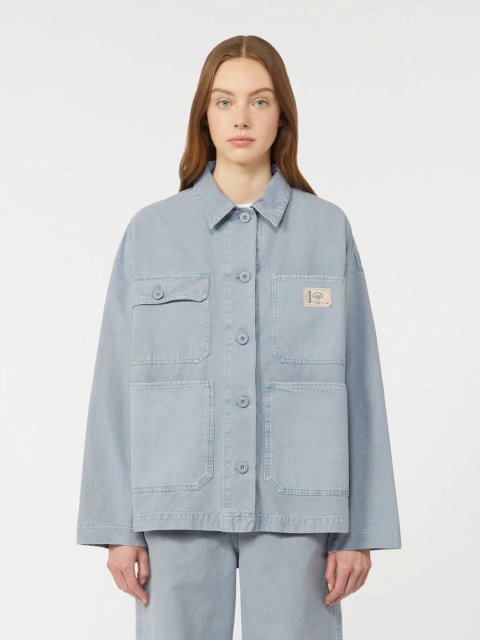 Блакитний жакет WEEKEND MAX MARA з чистої бавовни: фото 2 - Invogue