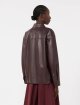Бордова куртка-сорочка WEEKEND MAX MARA зі шкіри наппа: фото 3 - Invogue