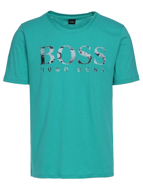 Зелёная футболка BOSS: фото 2 - Invogue