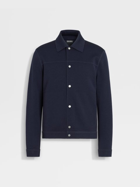 Темно-синяя рубашка ZEGNA из бленда шерсти: фото - Invogue