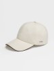 Біла кепка Zegna Airy Baseball Cap з металевою емблемою: фото - Invogue