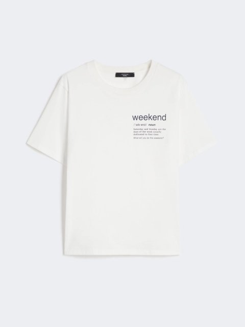 Белая футболка WEEKEND MAX MARA из хлопкового джерси: фото - Invogue