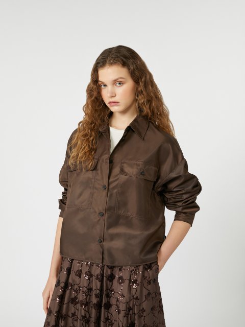 Шоколадна сорочка WEEKEND MAX MARA укорочена: фото 4 - Invogue