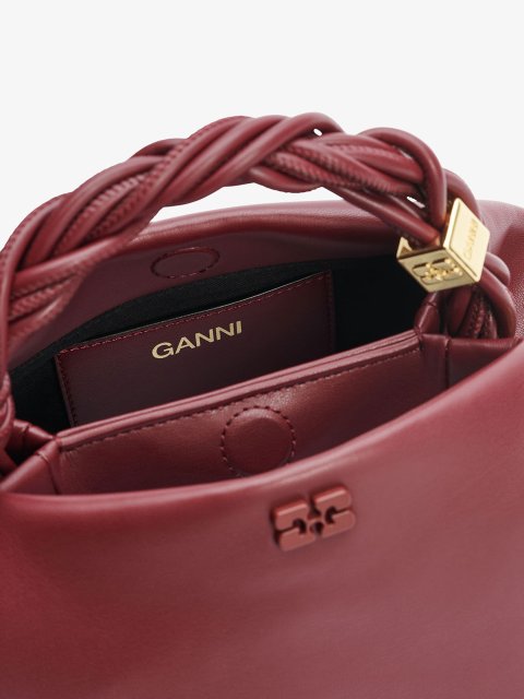 Бордовая сумка Ganni Bou маленькая: фото 1 - Invogue
