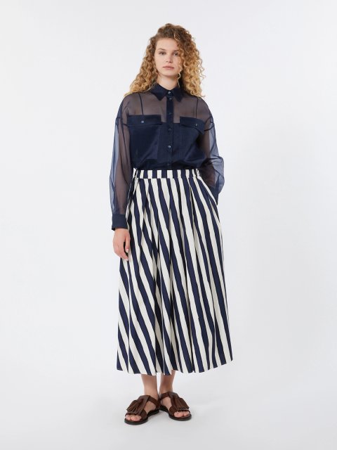 Темно-синя сорочка з топом Weekend Max Mara з шовкової органзи: фото 1 - Invogue