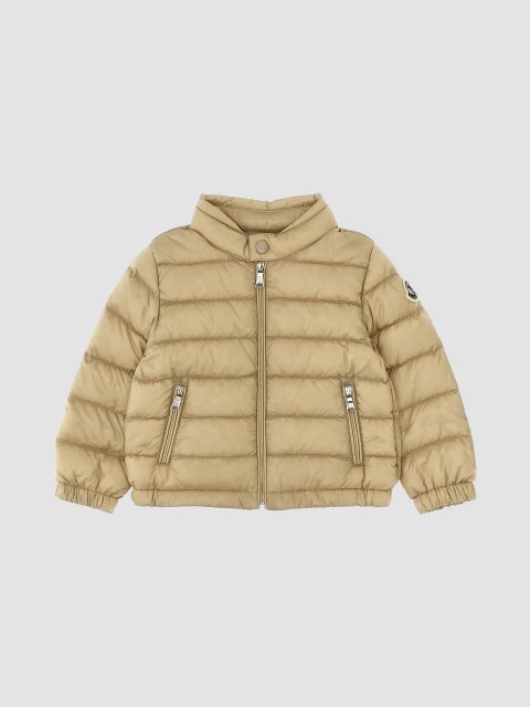Бежева куртка Moncler стьобана: фото - Invogue