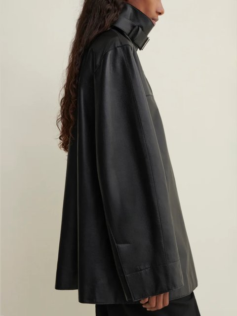 Чорна куртка ARMA зі шкіри: фото 4 - Invogue