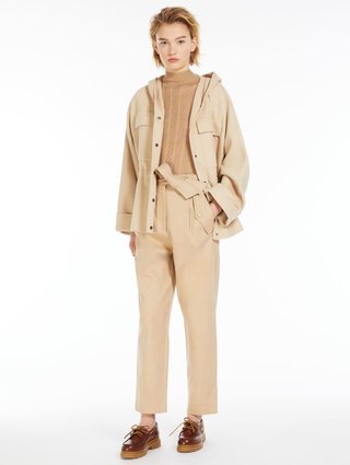 Бежеві брюки WEEKEND MAX MARA з бавовни: фото 3 - Invogue