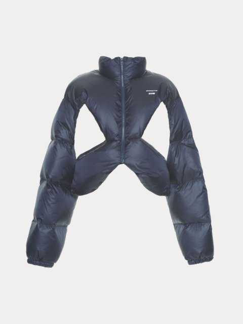 Синяя куртка PUSHBUTTON с вырезами: фото - Invogue