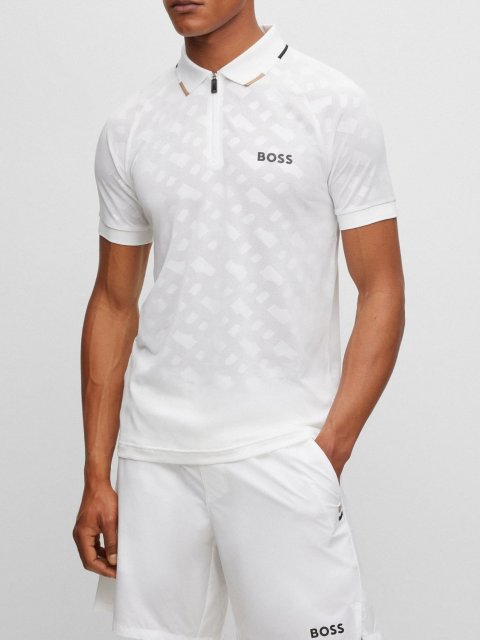 Белое поло BOSS: фото 1 - Invogue