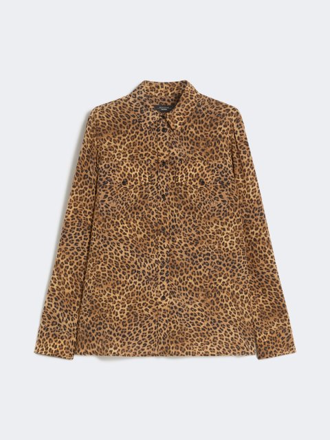 Сорочка з леопардовим принтом WEEKEND MAX MARA шовкова: фото - Invogue