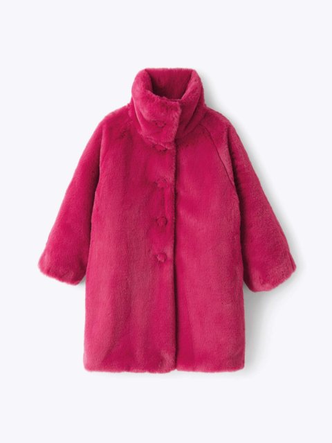 Шуба цвета фуксии IL GUFO из экомеха: фото - Invogue