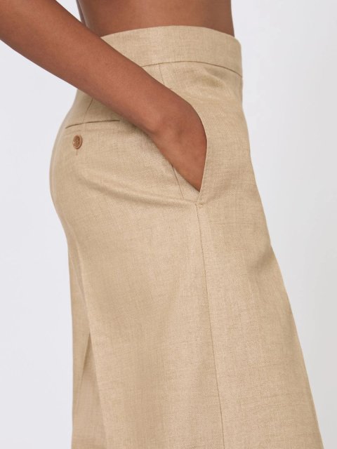 Темно-бежеві брюки Max Mara з чистого льону: фото 4 - Invogue
