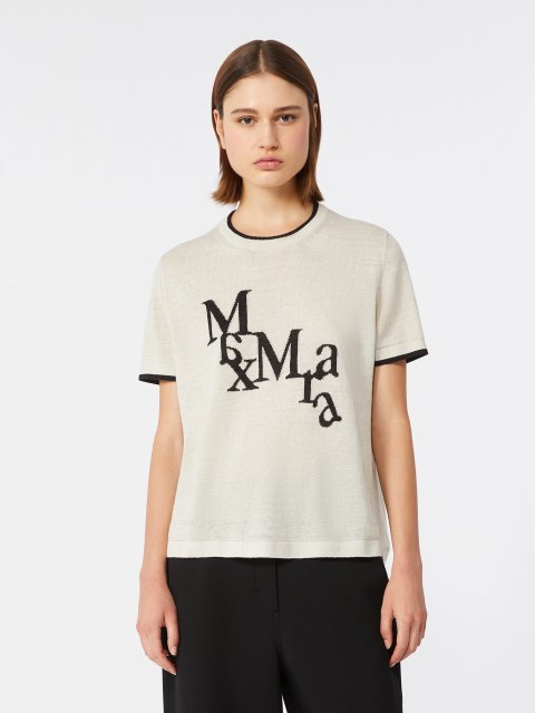 Білий светр Max Mara з лляної пряжі: фото 2 - Invogue
