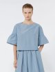Блакитна блуза WEEKEND MAX MARA укороченого крою: фото 2 - Invogue