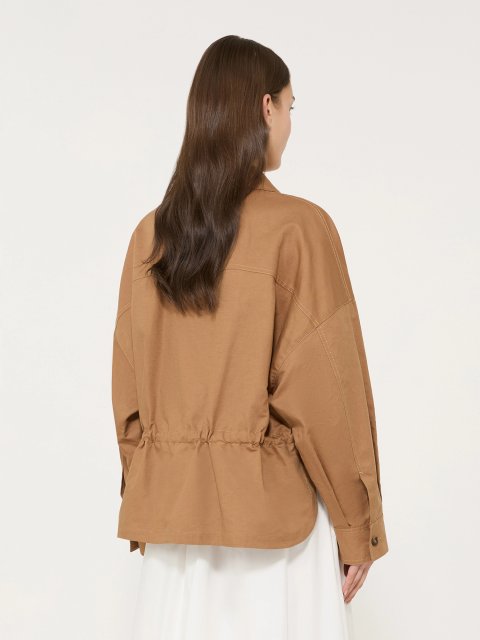 Коричневий жакет Weekend Max Mara з льону та бавовни: фото 3 - Invogue