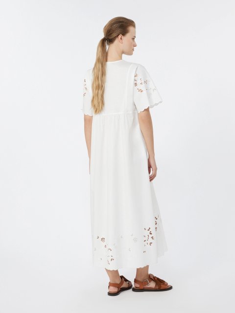 Біла сукня з вишивкою Weekend Max Mara з бавовни: фото 3 - Invogue