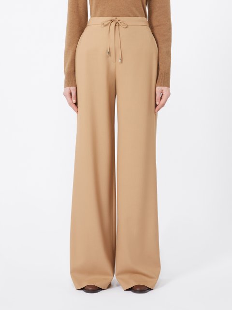 Темно-бежеві брюки MAX MARA з вовняної саржі: фото 2 - Invogue