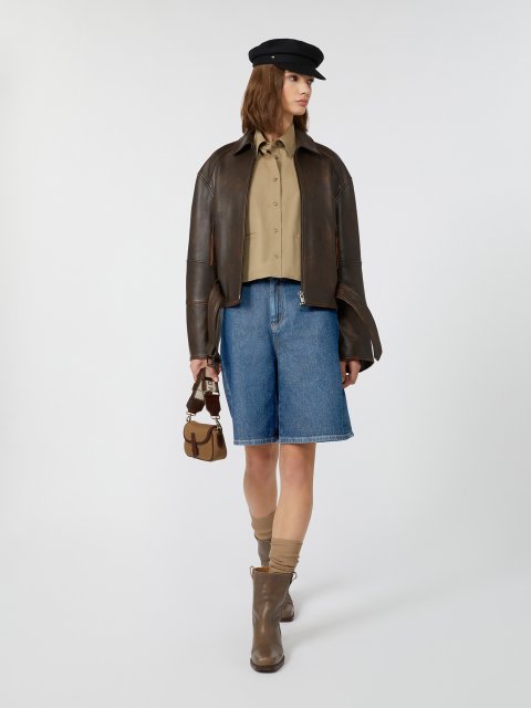 Бежева сорочка WEEKEND MAX MARA з щільного бавовняного попліну: фото 1 - Invogue