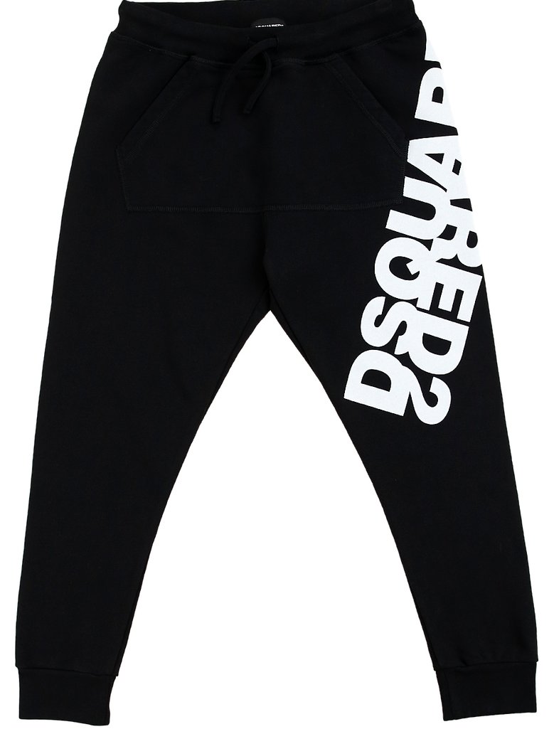 Чёрные брюки DSQUARED KID: фото 2 - Invogue