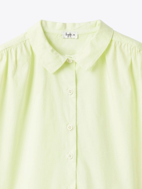 Зелена сорочка IL GUFO з еластичного бавовняного попліну: фото 2 - Invogue