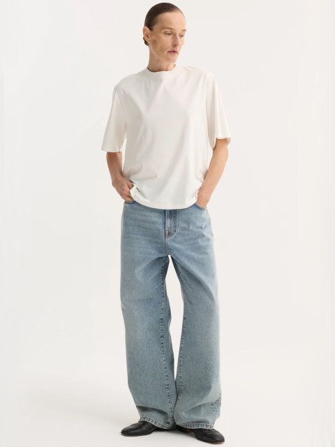 Біла футболка Róhe з бавовни, модалу та шовку: фото 1 - Invogue