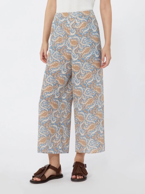 Голубые брюки Weekend Max Mara из шёлка: фото 2 - Invogue