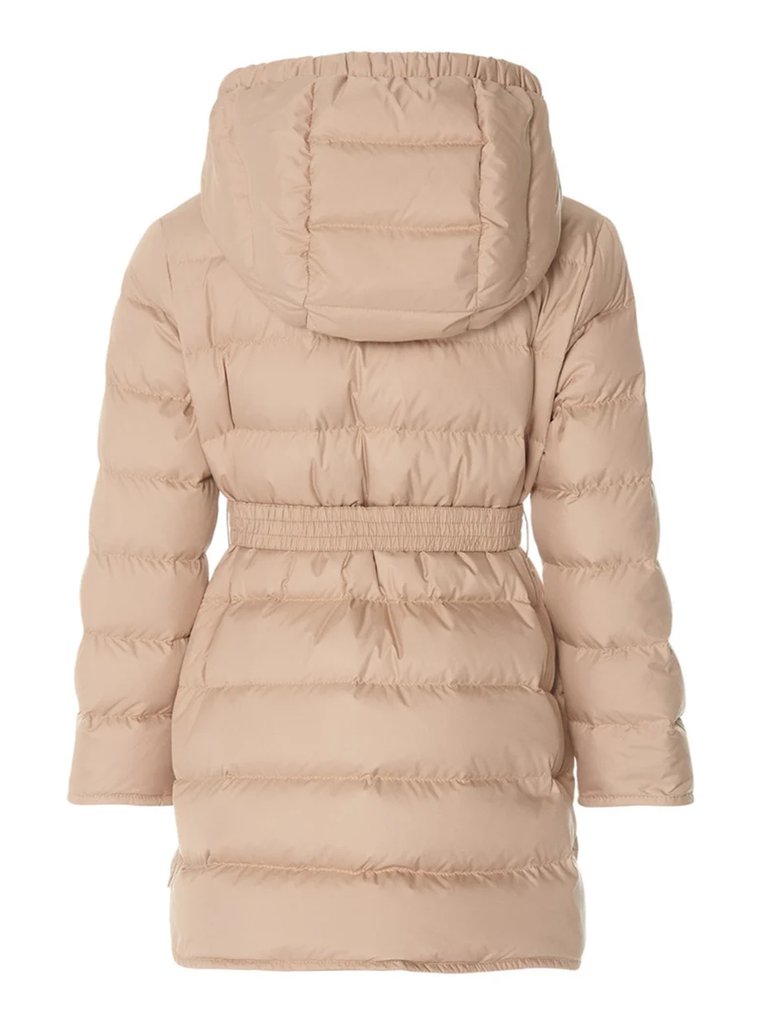 Бежевое пальто MONCLER ENFANT : фото 2 - Invogue