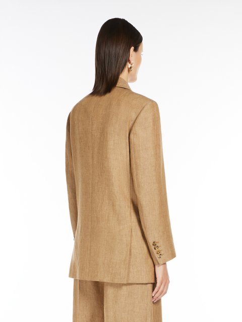 Світло-коричневий жакет Max Mara з льону: фото 3 - Invogue