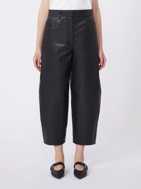 Чорні брюки WEEKEND MAX MARA шкіряні: фото 2 - Invogue