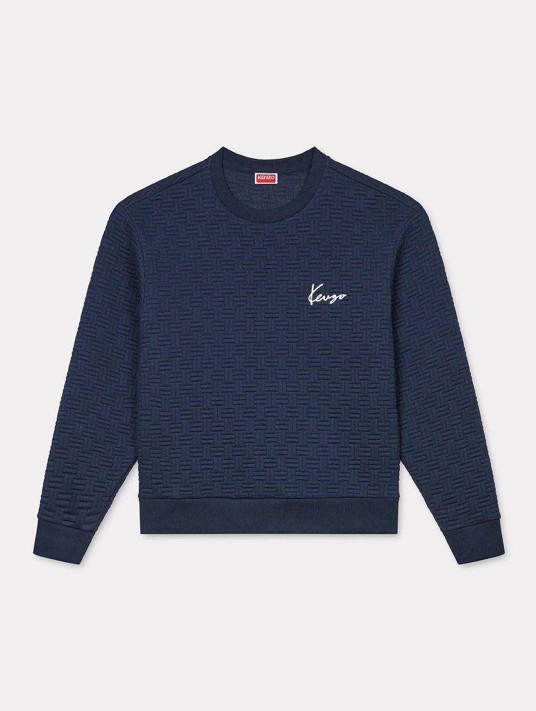 Синий свитшот Kenzo рельефный: фото - Invogue