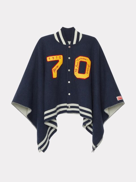 Темно-синяя куртка-пончо KENZO: фото - Invogue