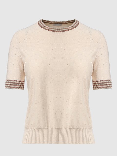 Молочная футболка MARELLA: фото - Invogue