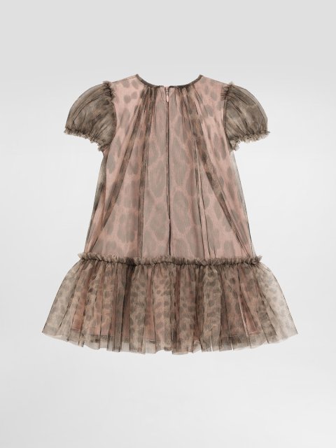 Платье из тюля с леопардовым принтом Dolce&Gabbana: фото 1 - Invogue