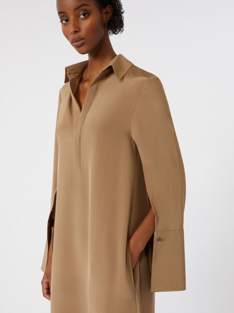 Світло-коричнева сукня MAX MARA з шовкового крепдешину: фото 4 - Invogue