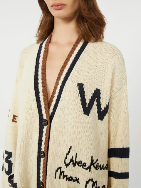 Бежевий кардиган WEEKEND MAX MARA з суміші бавовни: фото 5 - Invogue