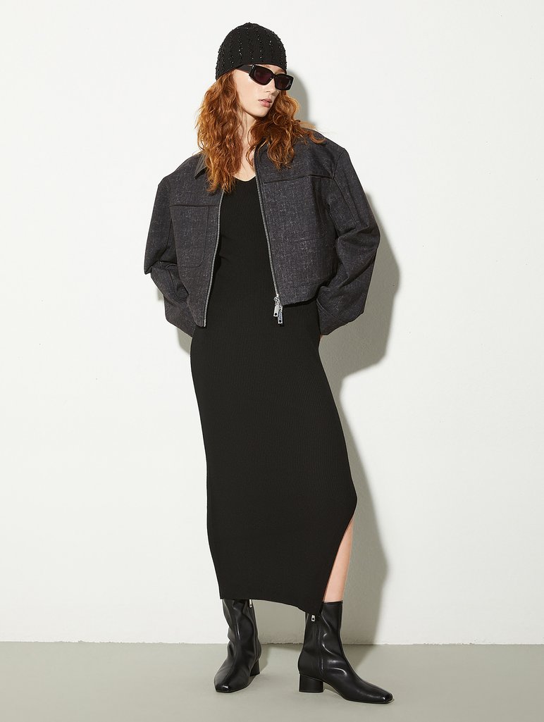 Чорна сукня Max&Co в рубчик: фото 1 - Invogue