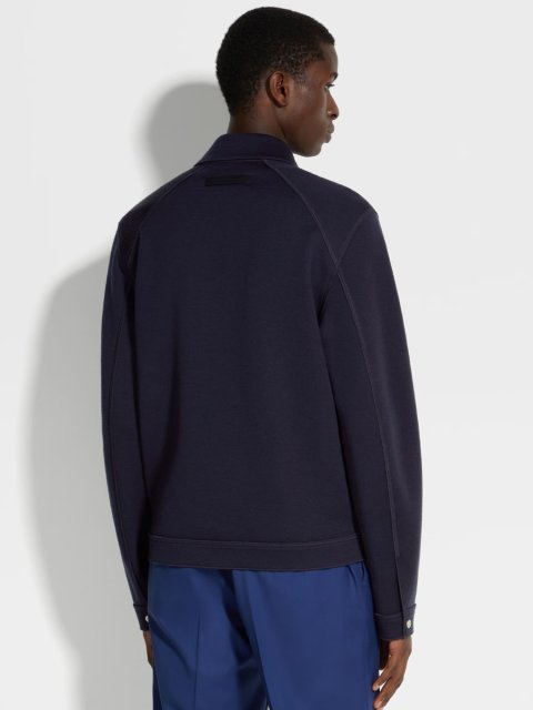 Темно-синяя рубашка ZEGNA из бленда шерсти: фото 2 - Invogue