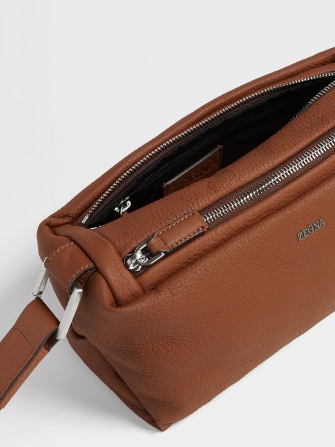 Коричнева сумка ZEGNA зі шкіри: фото 3 - Invogue