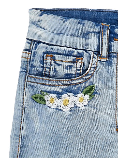 Джинсові шорти з вишивкою Tinkerbell Monnalisa: фото 4 - Invogue