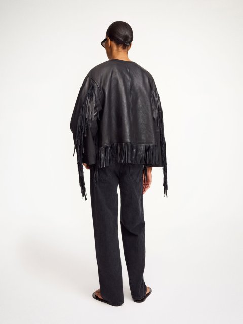 Чорна куртка BY MALENE BIRGER зі шкіри: фото 2 - Invogue