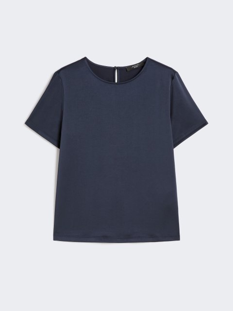 Темно-синя блуза WEEKEND MAX MARA атласна: фото - Invogue